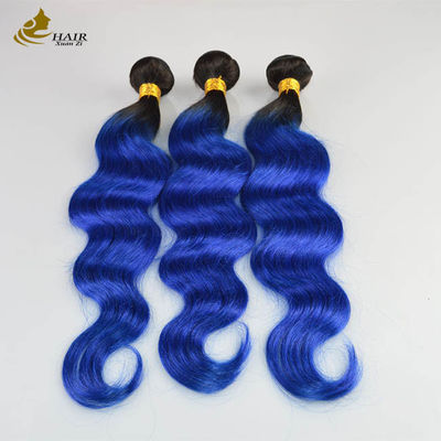 1B Ombre bleu Extensions de cheveux humains Corps vague Vierge vague