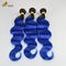 1B Ombre bleu Extensions de cheveux humains Corps vague Vierge vague