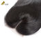 Cheveux lisses Fermeture frontale en dentelle suisse 4x4 Couleur naturelle Partie centrale
