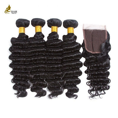 Cuticule alignée en boucles de cheveux en ondes profondes Boucles de cheveux humains en ondes lâches pour des cheveux naturels et brillants