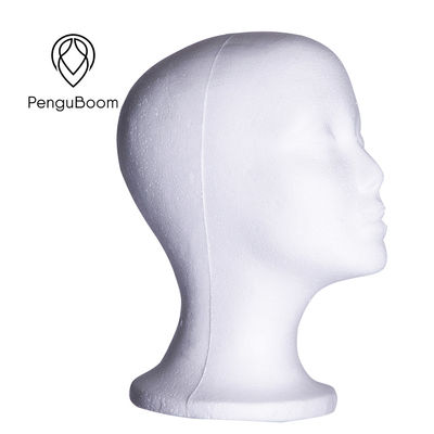 White 42cm Canvas Wig Head Foam Mannequin Head With Makeup