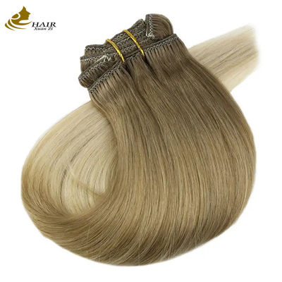 qualité  Customized 100 Virgin Human Clip In Hair Extensions Straight 120 Grams usine