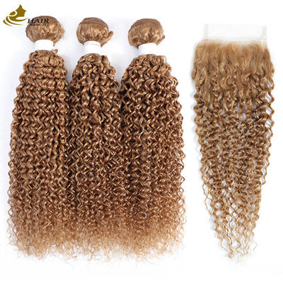 qualité  27 Colored Weft Ombre Human Hair Extensions Curly Virgin 100g/Bundle usine