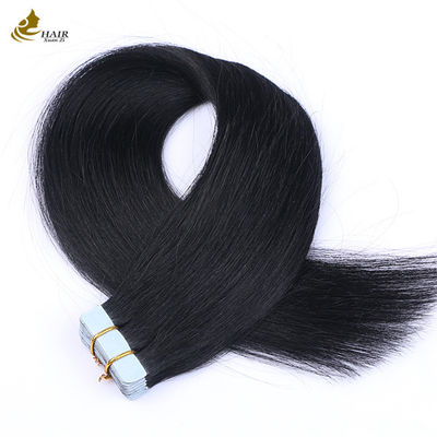 Cuticule alignée 16 pouces bande dans les extensions de cheveux Virgin Remy Perruques Noir