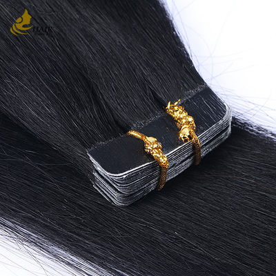 Cuticule alignée 16 pouces bande dans les extensions de cheveux Virgin Remy Perruques Noir