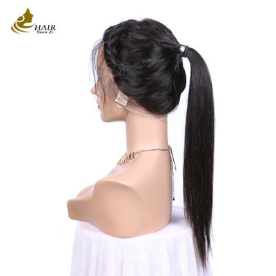 Perruque à cheveux humains personnalisés en dentelle naturelle noire perruque à cheveux humains droits