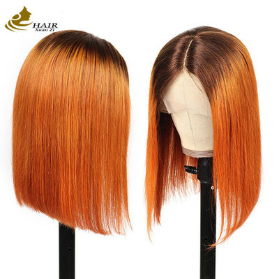 Couleur personnalisée Bob Perruque humaine Perruques de cheveux brésiliens Perruque frontale en dentelle