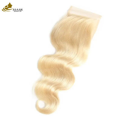 Paquet de cheveux humains brésiliens non transformés tissage et fermeture 613 Paquet de cheveux blonds couleur ODM