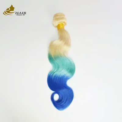 Personnalisé Ombre Extensions de cheveux humains Bouncy violet bleu