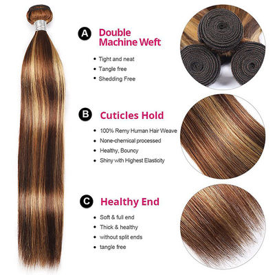 Piano 4/27 Ombre Les extensions de cheveux humains mettent en valeur les boutons de cheveux humains