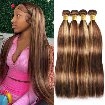 Piano 4/27 Ombre Les extensions de cheveux humains mettent en valeur les boutons de cheveux humains