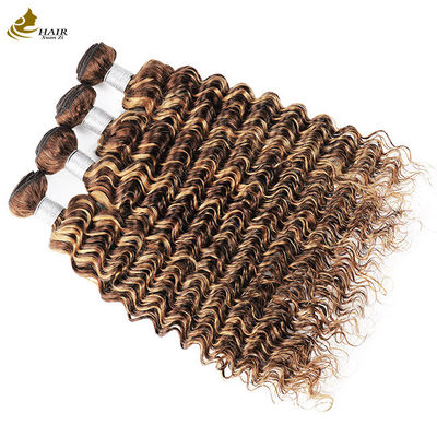 Piano 4/27 Ombre Extensions de cheveux humains Vagues profondes Boucles de cheveux