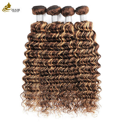 Piano 4/27 Ombre Extensions de cheveux humains Vagues profondes Boucles de cheveux