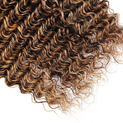 Piano 4/27 Ombre Extensions de cheveux humains Vagues profondes Boucles de cheveux