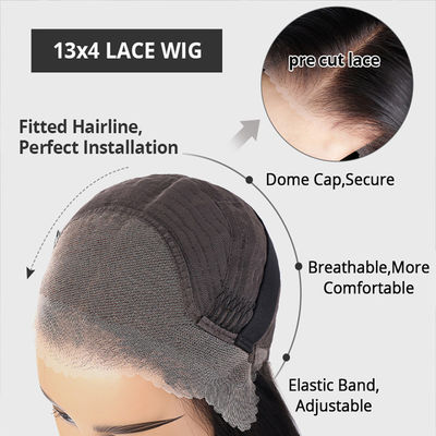 Légère, sans colle, transparente, 13X4 HD, dentelle, couleur naturelle, 100% cheveux humains