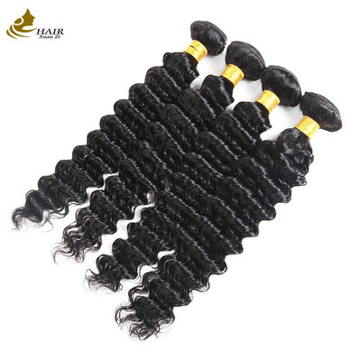 Vente directe d'usine Brésilien de cheveux humains vierges 1b Couleur Deep Wave Hair Bundle