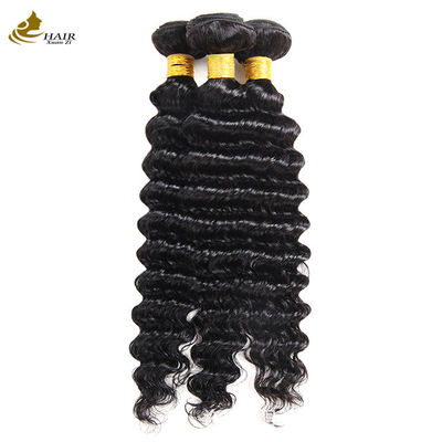 Vente directe d'usine Brésilien de cheveux humains vierges 1b Couleur Deep Wave Hair Bundle