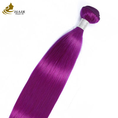 Pourpre cheveux humains raides paquet de cheveux humains vierges extensions de tresses