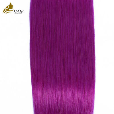 Pourpre cheveux humains raides paquet de cheveux humains vierges extensions de tresses
