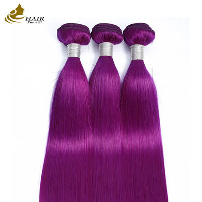 Pourpre cheveux humains raides paquet de cheveux humains vierges extensions de tresses