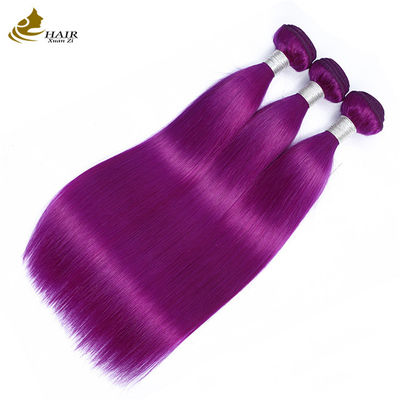 Pourpre cheveux humains raides paquet de cheveux humains vierges extensions de tresses