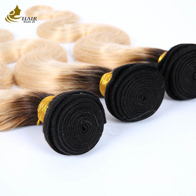 Brazilian Remy Human Hair Ombre Blonde Hair 3 Bundles 1b/613 Body Wave
