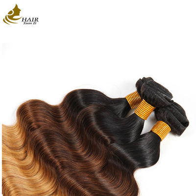 Ombre Body Wave Cheveux brésiliens vierges Tissus de cheveux humains avec fermeture