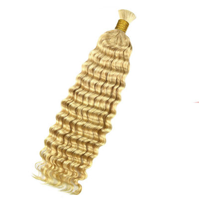 Couleur blonde à double bande de cheveux humains en vrac pour tresser