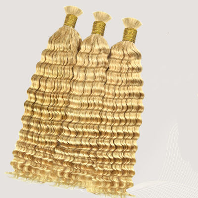 Couleur blonde à double bande de cheveux humains en vrac pour tresser