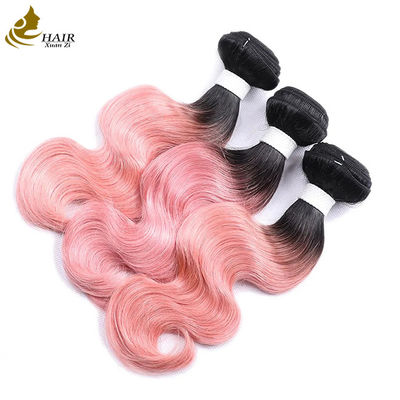 Prix d'usine Cheveux humains vierges indiens bruts 1b/Coupe de cheveux humains de couleur rose