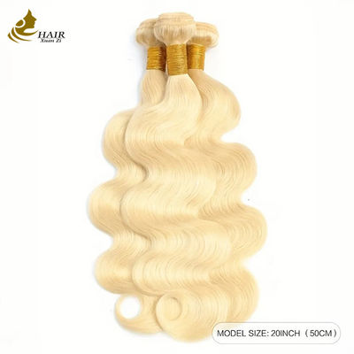 En gros Cheveux humains vierges vietnamiens à double traction 613# Blonde Couleur du corps Boucle de cheveux ondulés