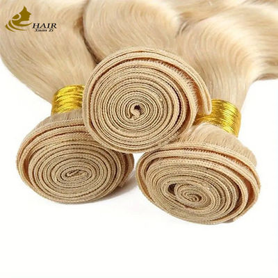 En gros Cheveux humains vierges vietnamiens à double traction 613# Blonde Couleur du corps Boucle de cheveux ondulés