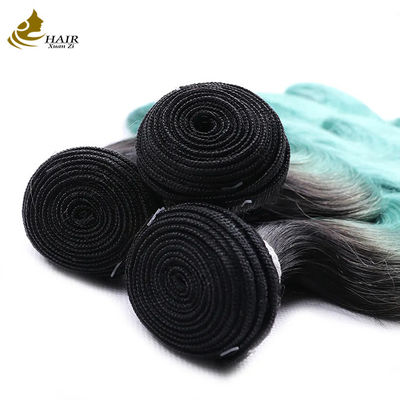 Vente directe d'usine Cheveux humains vierges vietnamiens 1b/Bundle de cheveux droits bleus