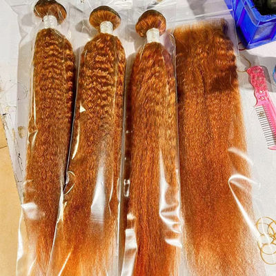 Vente en gros Ombre Extensions de cheveux humains Brésilien Kinky Droite Yaki Boucles de cheveux tissés