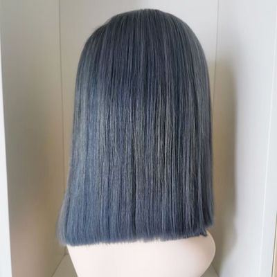 13X4 4X4 13X6 dentelle frontale brune brésilienne vierge cheveux humains perruque courte bob perruque