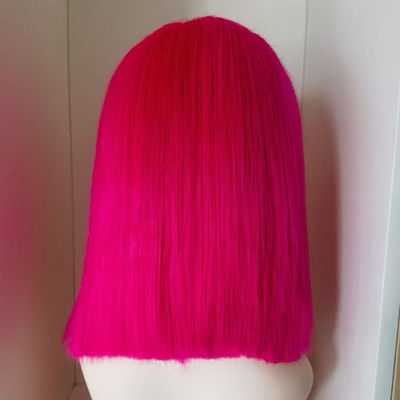 13X4 4X4 13X6 dentelle frontale brune brésilienne vierge cheveux humains perruque courte bob perruque