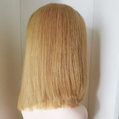13X4 4X4 13X6 dentelle frontale brune brésilienne vierge cheveux humains perruque courte bob perruque