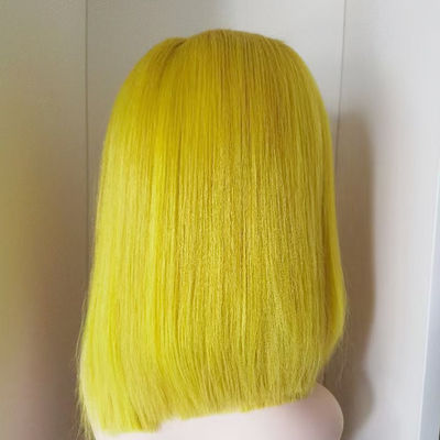 13X4 4X4 13X6 dentelle frontale brune brésilienne vierge cheveux humains perruque courte bob perruque
