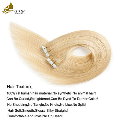 Rémy bande de tissage de la peau humaine extensions de cheveux double face bande russe 8 "-30" longueur personnalisée