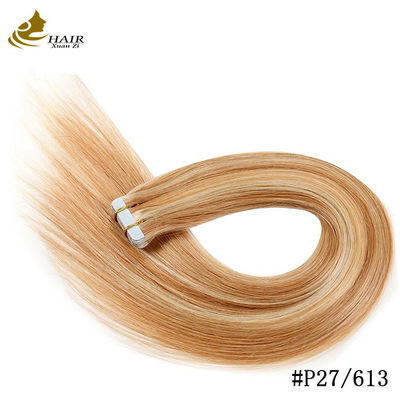 Rémy bande de tissage de la peau humaine extensions de cheveux double face bande russe 8 "-30" longueur personnalisée