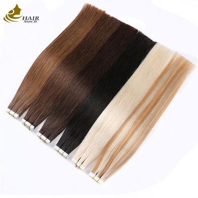 Rémy bande de tissage de la peau humaine extensions de cheveux double face bande russe 8 "-30" longueur personnalisée