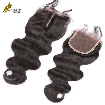 Gros de bonne qualité brésilienne corps vierge vague cheveux humains 4*4 fermeture de dentelle