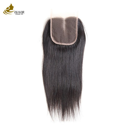 100% cheveux humains 4*4 Fermeture en dentelle Couleur naturelle Fermeture en dentelle droite brésilienne