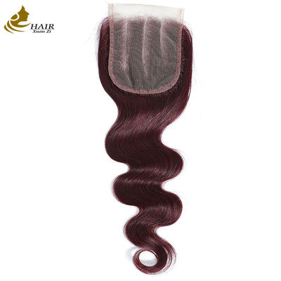 Virgin Ombre 99j Body Wave Cheveux humains Fermeture en dentelle avec cheveux de bébé