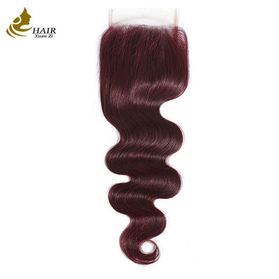 Virgin Ombre 99j Body Wave Cheveux humains Fermeture en dentelle avec cheveux de bébé