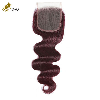 Virgin Ombre 99j Body Wave Cheveux humains Fermeture en dentelle avec cheveux de bébé