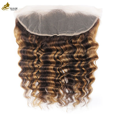 Écouter à l'oreille péruvienne vierge Cheveux humains Frontale dentelle personnalisée Frontale 13*4