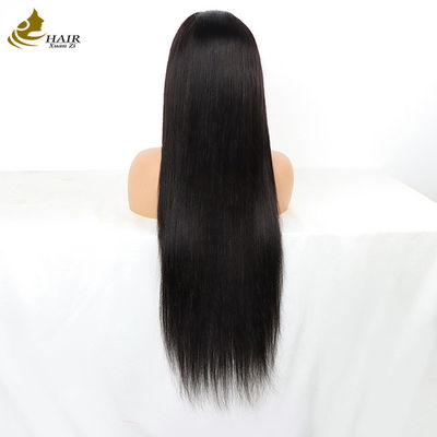 Vendeurs en gros 6*6 dentelle frontale cheveux humains vierges noirs naturels perruques droites avec bandes antidérapantes