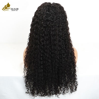 Vente en gros Transparent 13X4 dentelle Front Kinky boucle brésilienne Vierge Perruque de cheveux humains