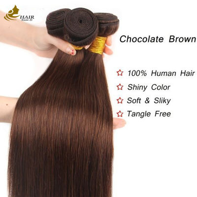 4# Couleur Chocolat Brun Régle Boucle de cheveux humains Boucles de tissu